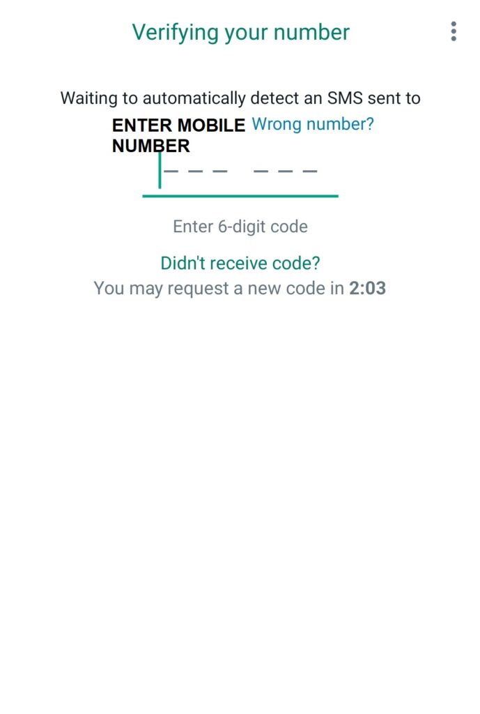 Enter Mobile Number in GBWhatsApp Apk